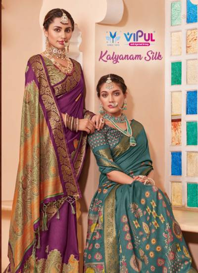 VIPUL KALYANAM SILK 87102 TO 87109 DESIGNER SILK SAREE WHOLESALER IN INDIA